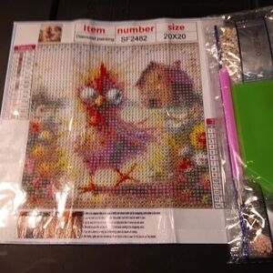 Colorful Chicken Diamond Painting Kit 20x20
